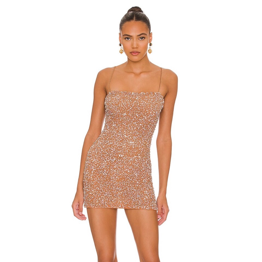 Retrofete Dionne Dress Silver & Nude Women's Size Medium